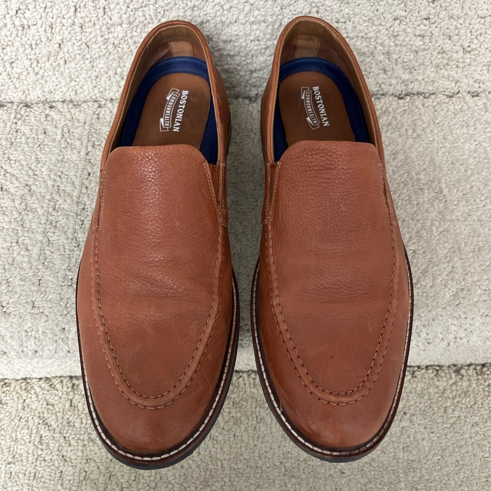 Bostonian Tan Leather Men's Slip-On Loafers